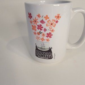 Typewriter Floral Retro "It's all Good" Coffee Mug Katie Doucette